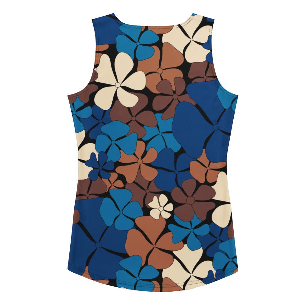 Tank top - ADELIE blue brown - Wild floral print XL