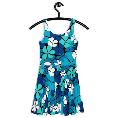 Skater dress - ADELIE blue - Wild floral print