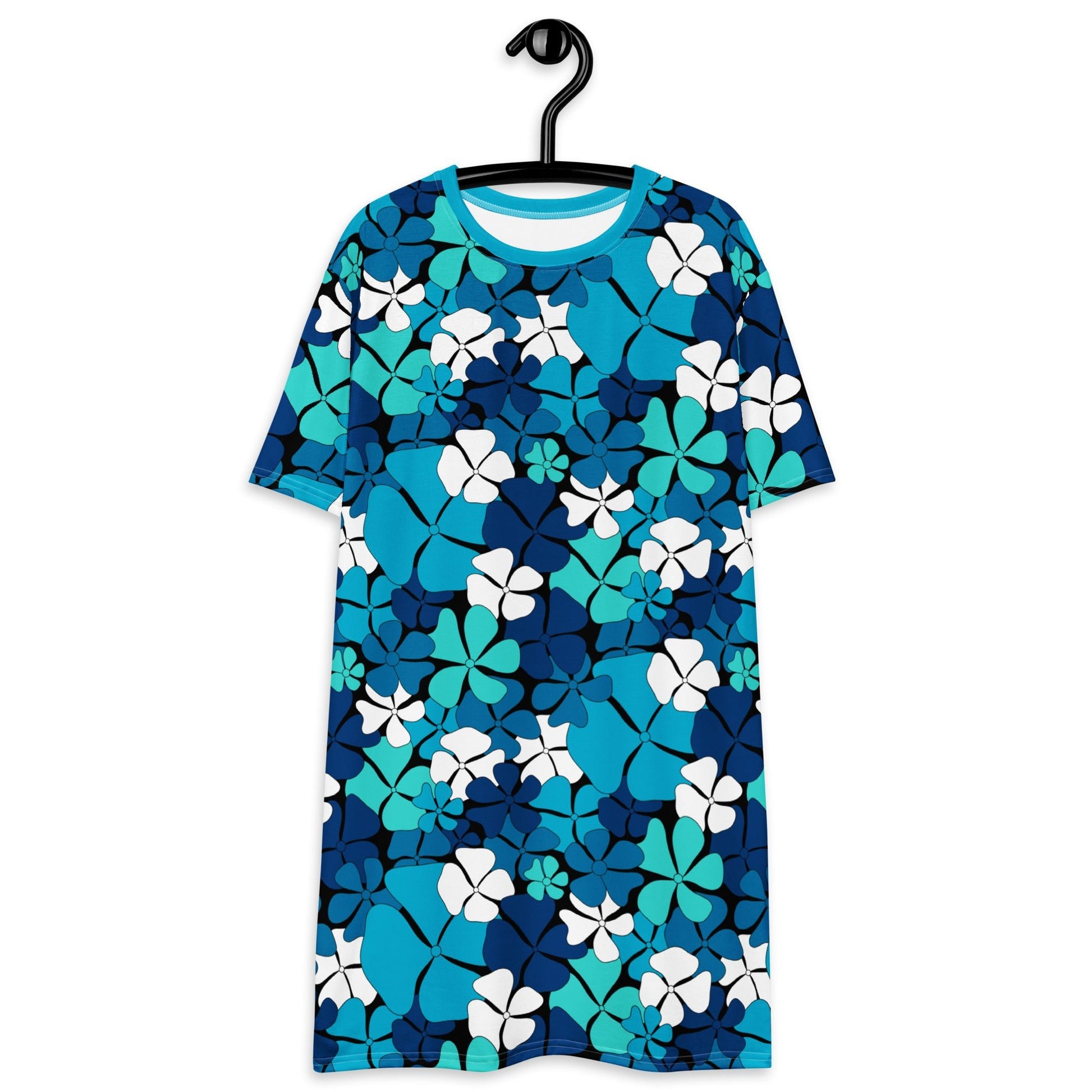 T-shirt dress - ADELIE blue - Wild floral print 6XL
