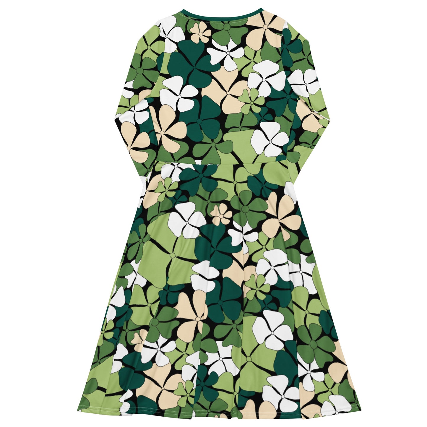 Midi dress - ADELIE green - Wild floral print