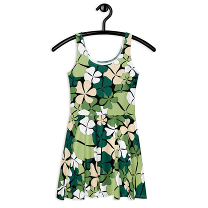 Skater dress - ADELIE green - Wild floral print 3XL