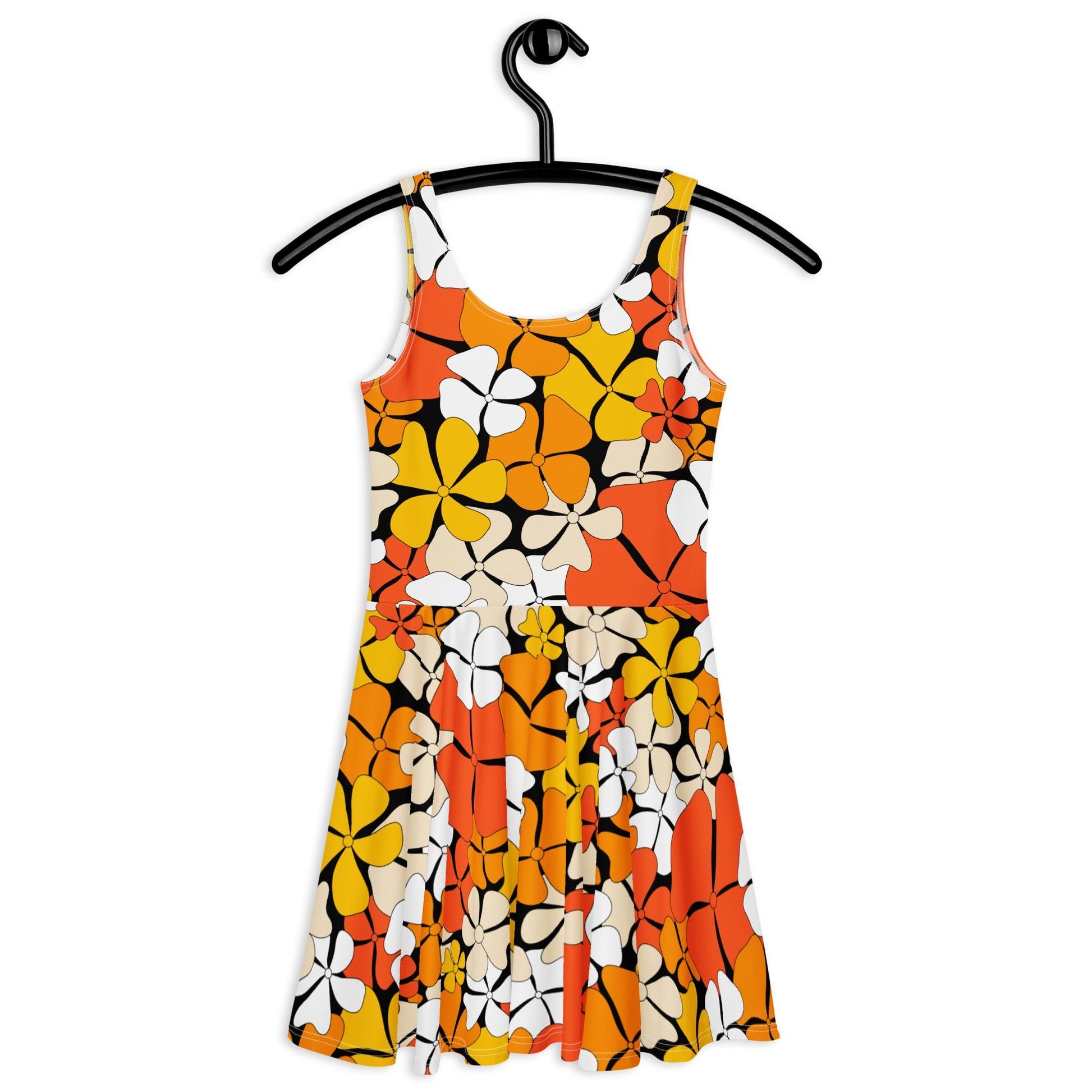 Skater dress - ADELIE orange - Wild floral print
