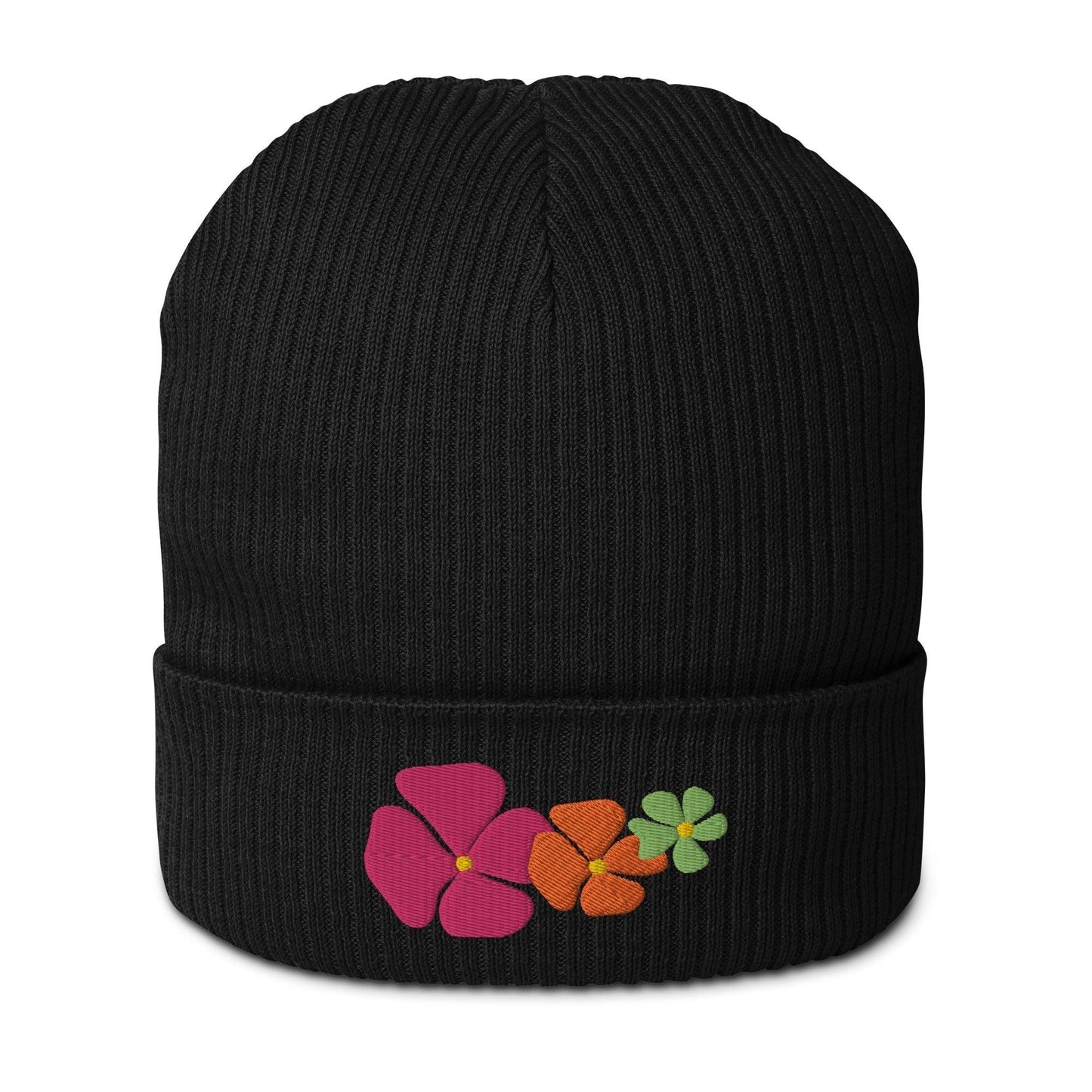 Beanie - ADELIE pink - Wild floral print Black