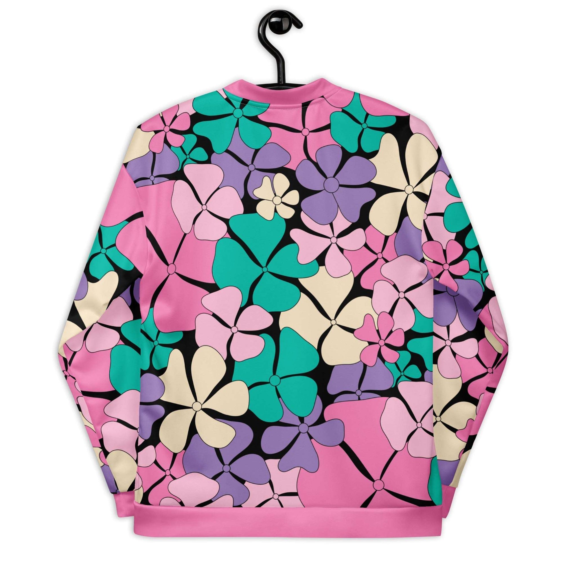 Bomber jacket - ADELIE pink mint - Wild floral print