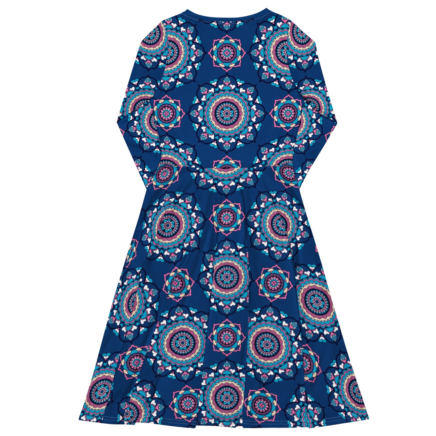 Midi dress - FOREVERMORE summer blue - Romantic flower and heart print