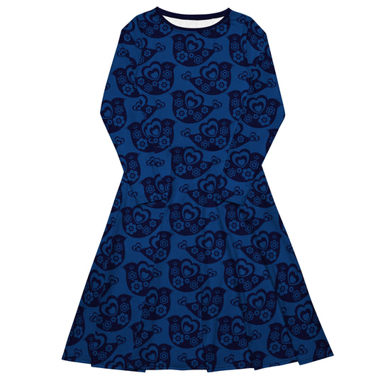 TWEET LOVE dark blue - Midi Dress With Pockets