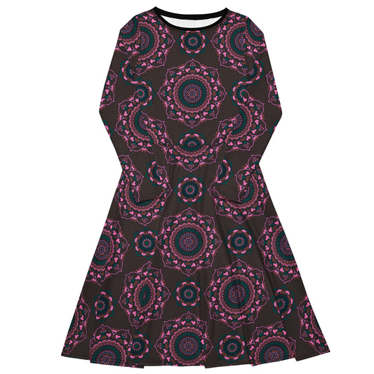 FOREVERMORE pink brown - Midi Dress With Pockets