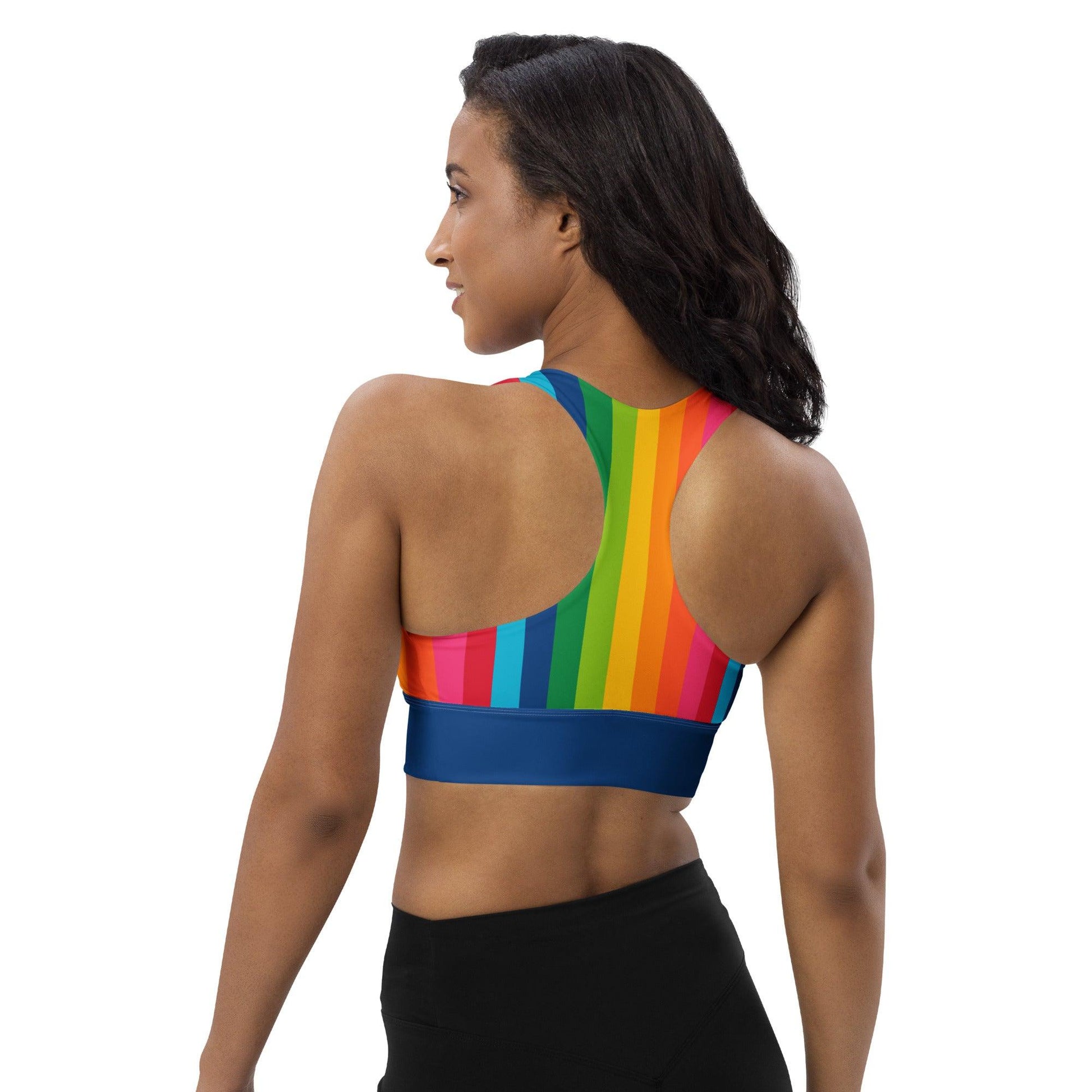 Sports Bra - RAINBOW STRIPE vertical | SHALMIAK