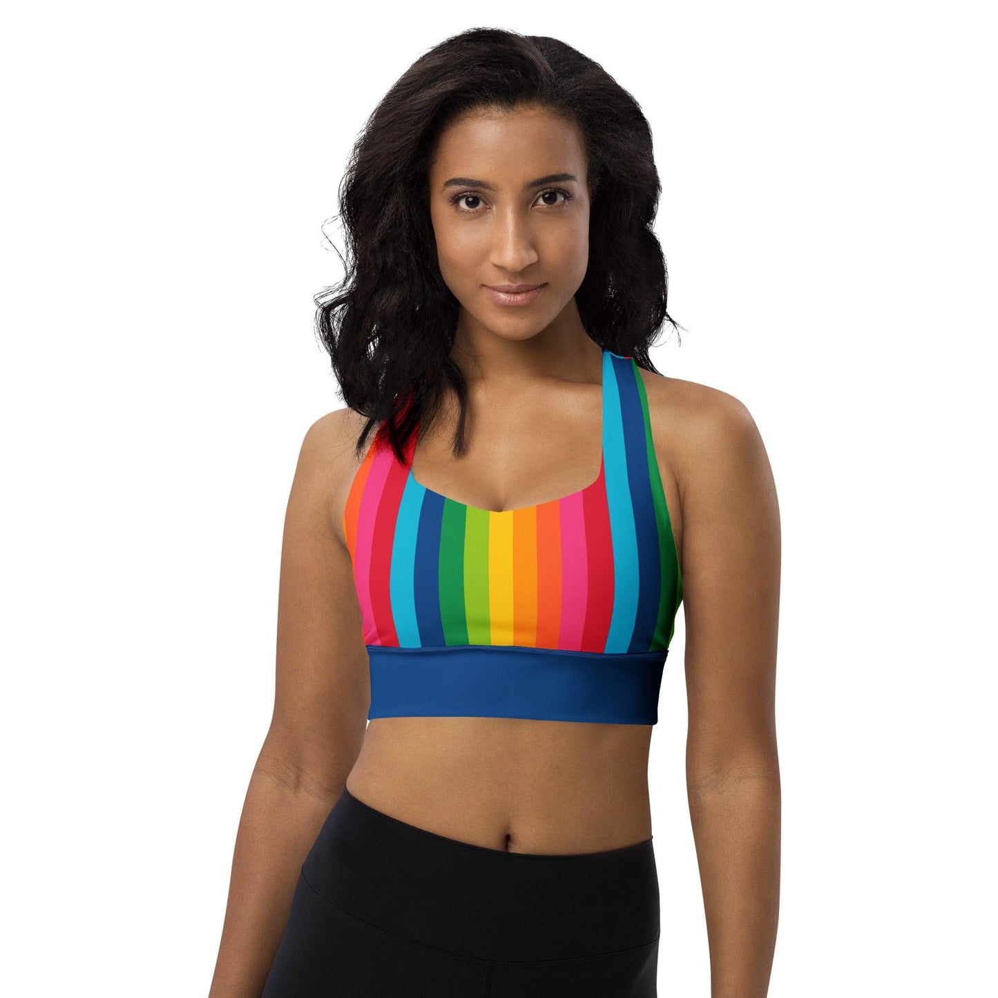 Sports Bra - RAINBOW STRIPE vertical | SHALMIAK