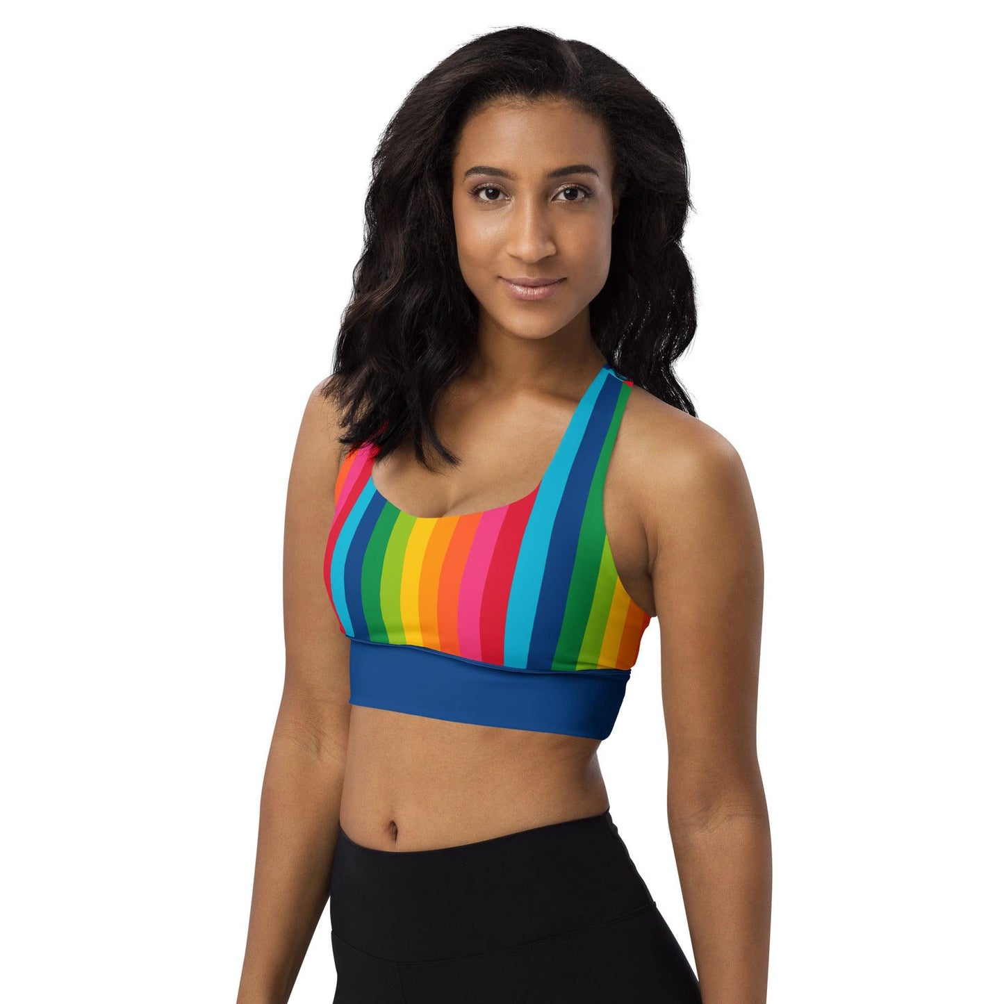 Sports Bra - RAINBOW STRIPE vertical | SHALMIAK