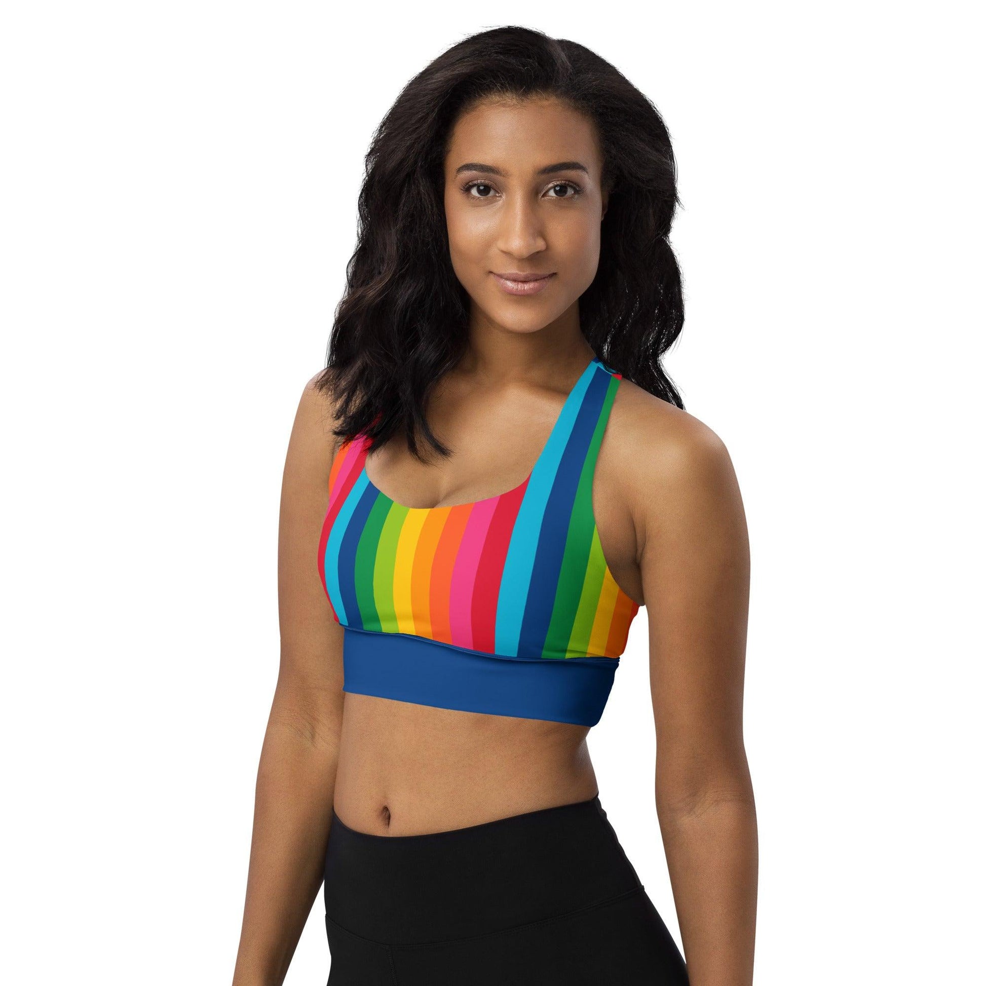 Sports Bra - RAINBOW STRIPE vertical | SHALMIAK