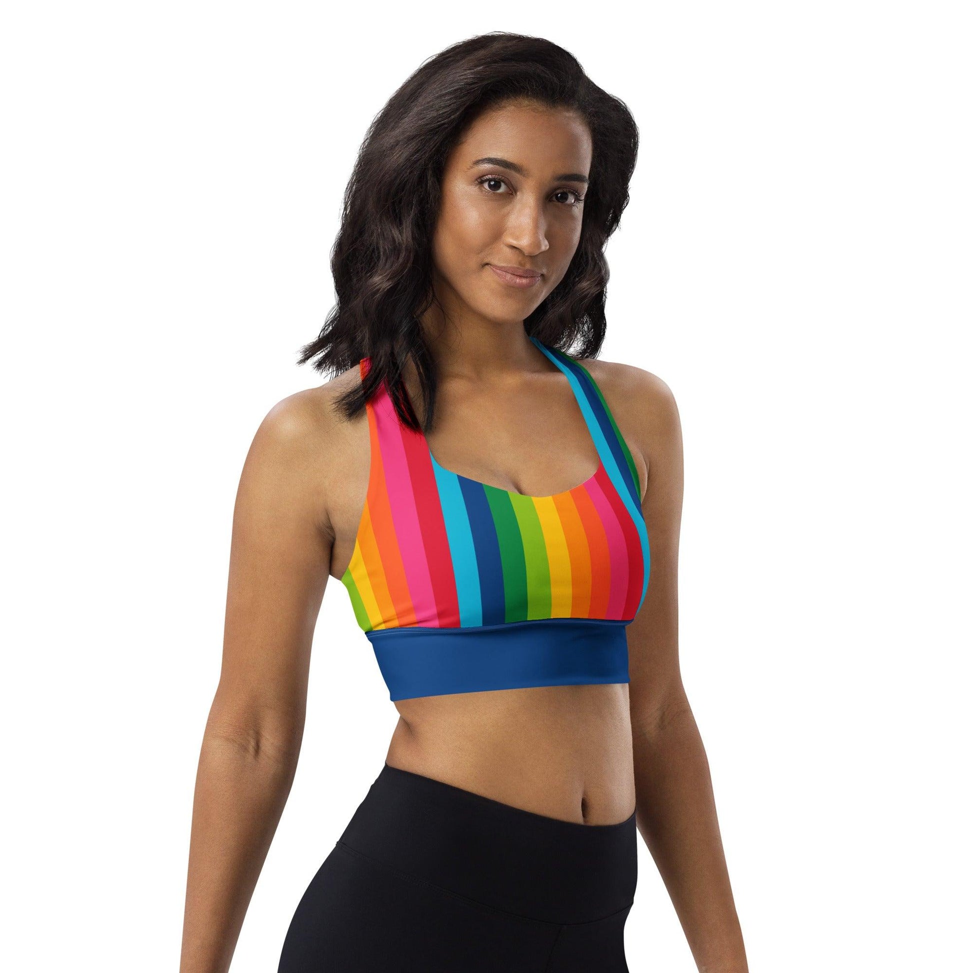 Sports Bra - RAINBOW STRIPE vertical | SHALMIAK