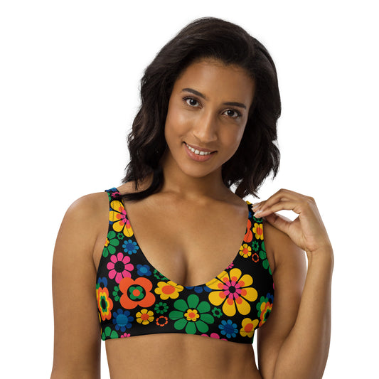 Bikini top - FLOW-POW joy - Funky flower power print 3XL