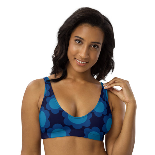 Bikini top - ELLIE dark blue - Classic floral print 3XL