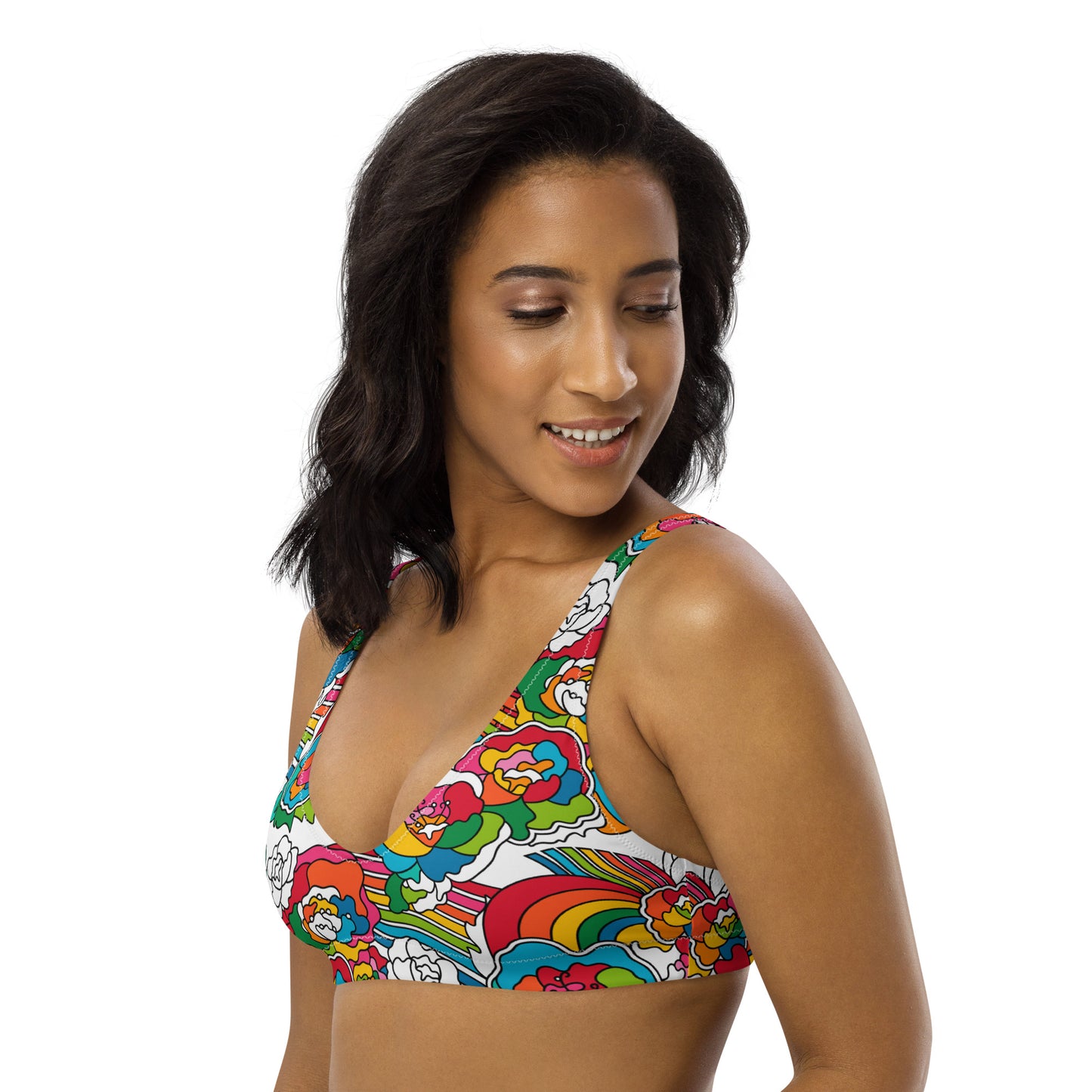 Bikini top - RAINBOW-NEL - Joyful rainbow print