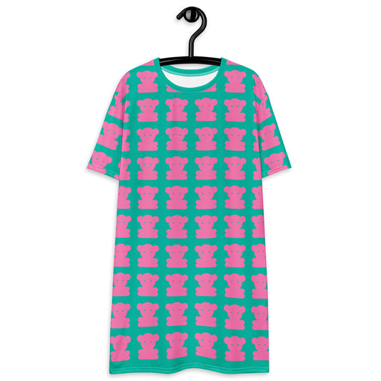 SWEET TEDDY pink mint - T-Shirt Dress | SHALMIAK
