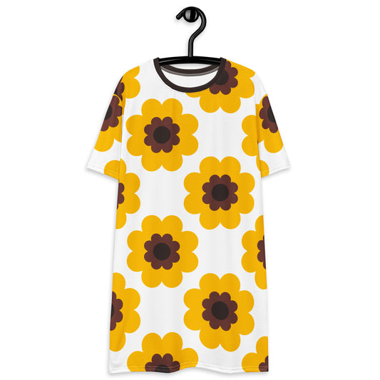 FANCY BLOOM yellow - T-Shirt Dress