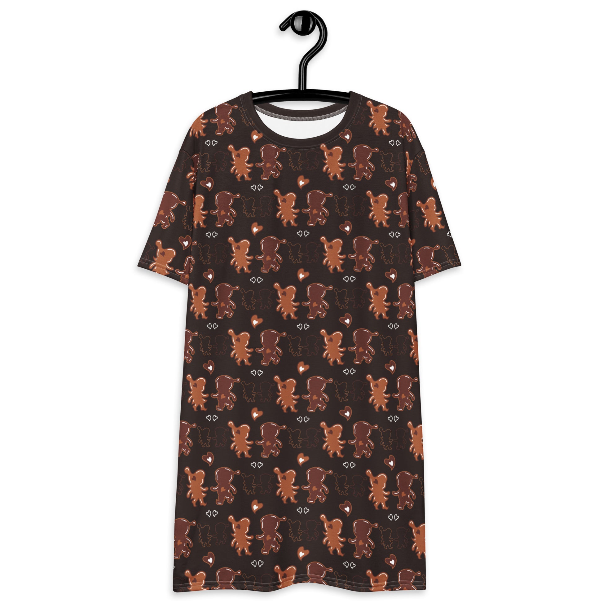 GINGERELVES - T-Shirt Dress With Gingerbread Elves
