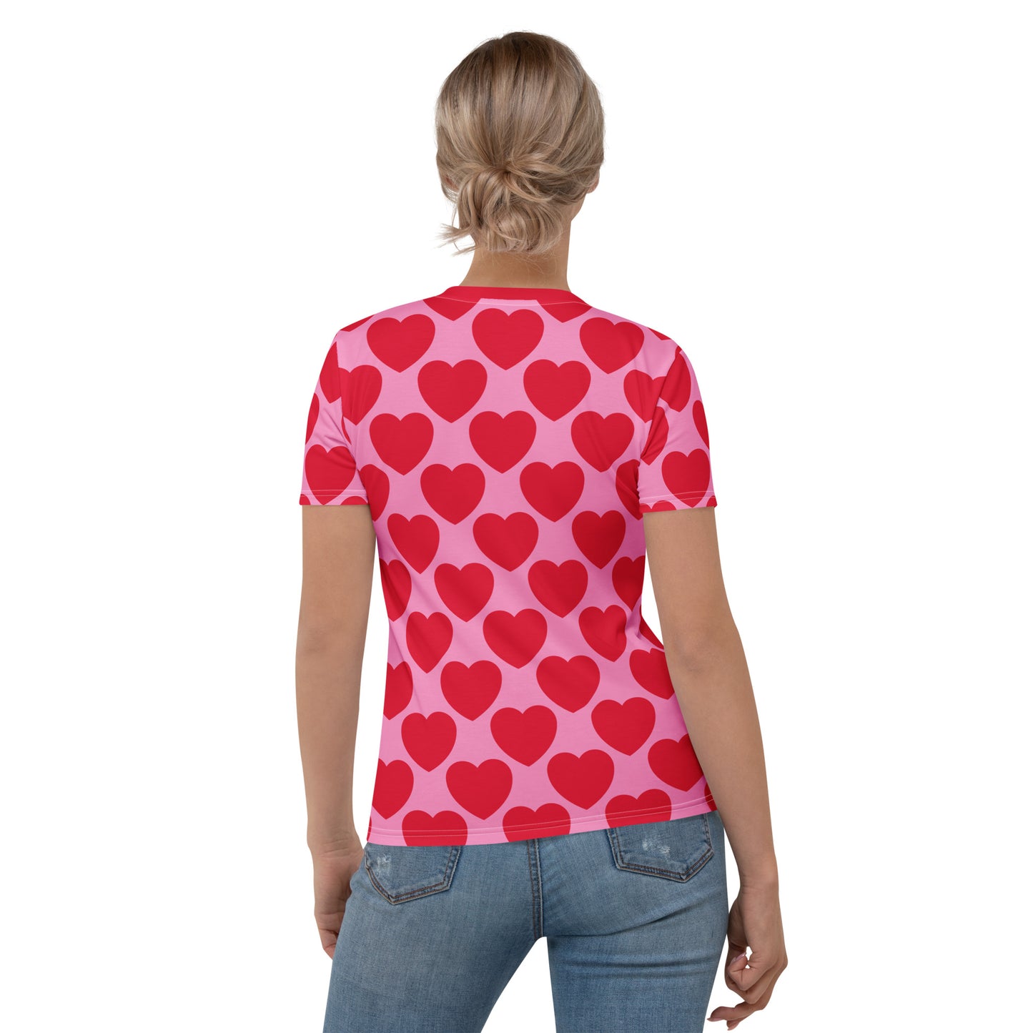 Woman's t-shirt - ELLIE LOVE red - Bold heart print
