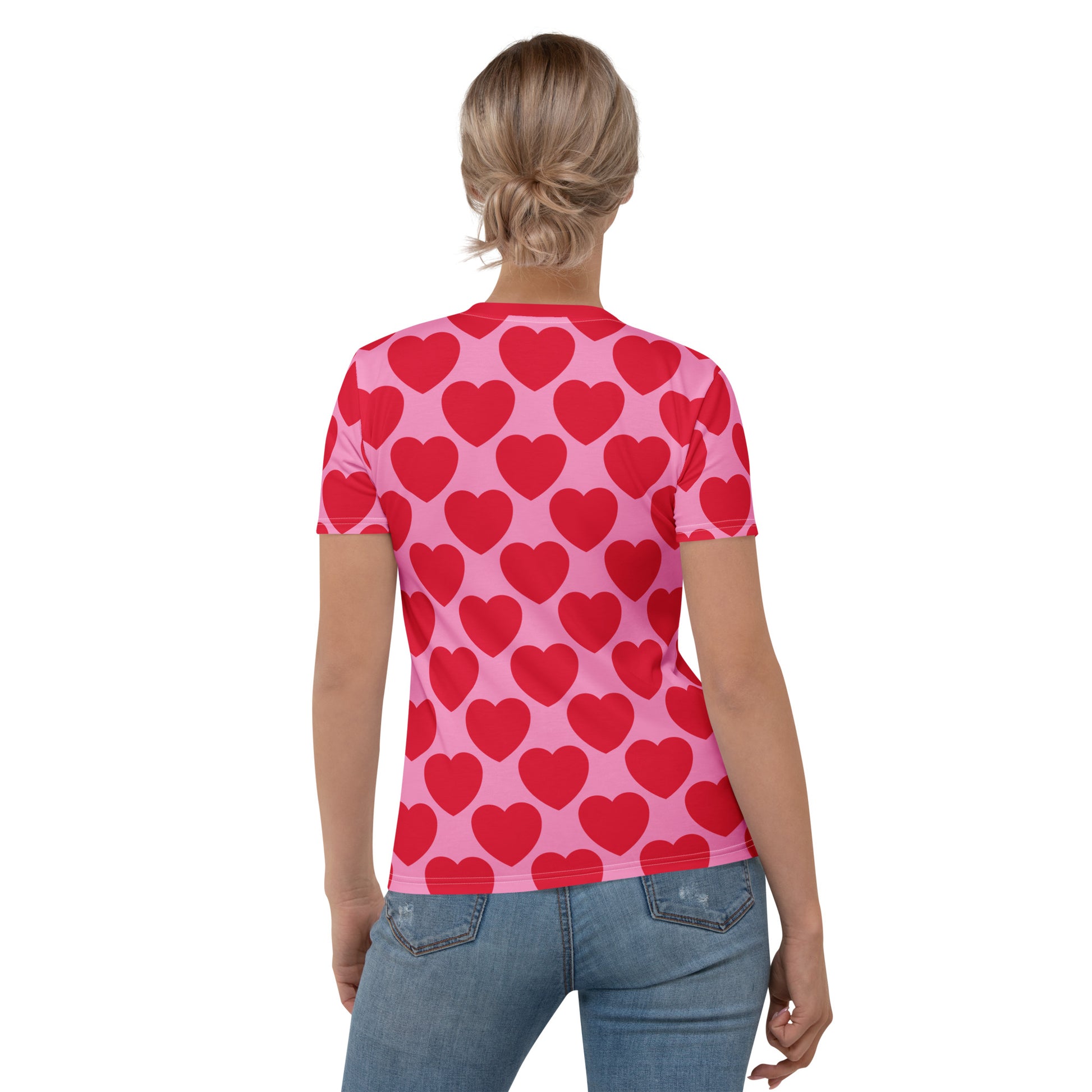 Woman's t-shirt - ELLIE LOVE red - Bold heart print