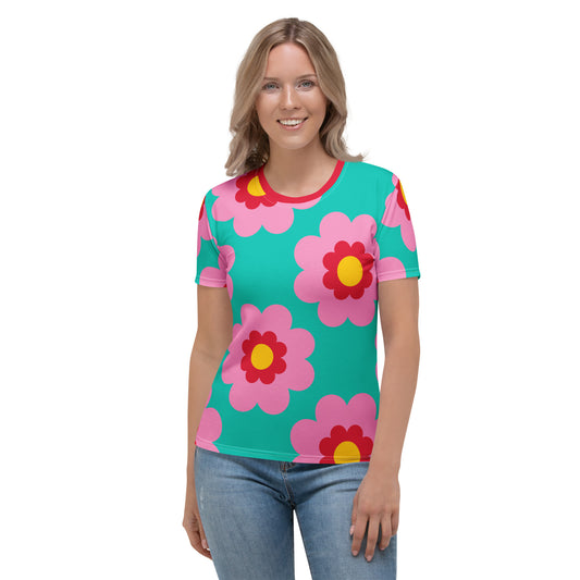 FANCY BLOOM pink mint - Woman's T-Shirt