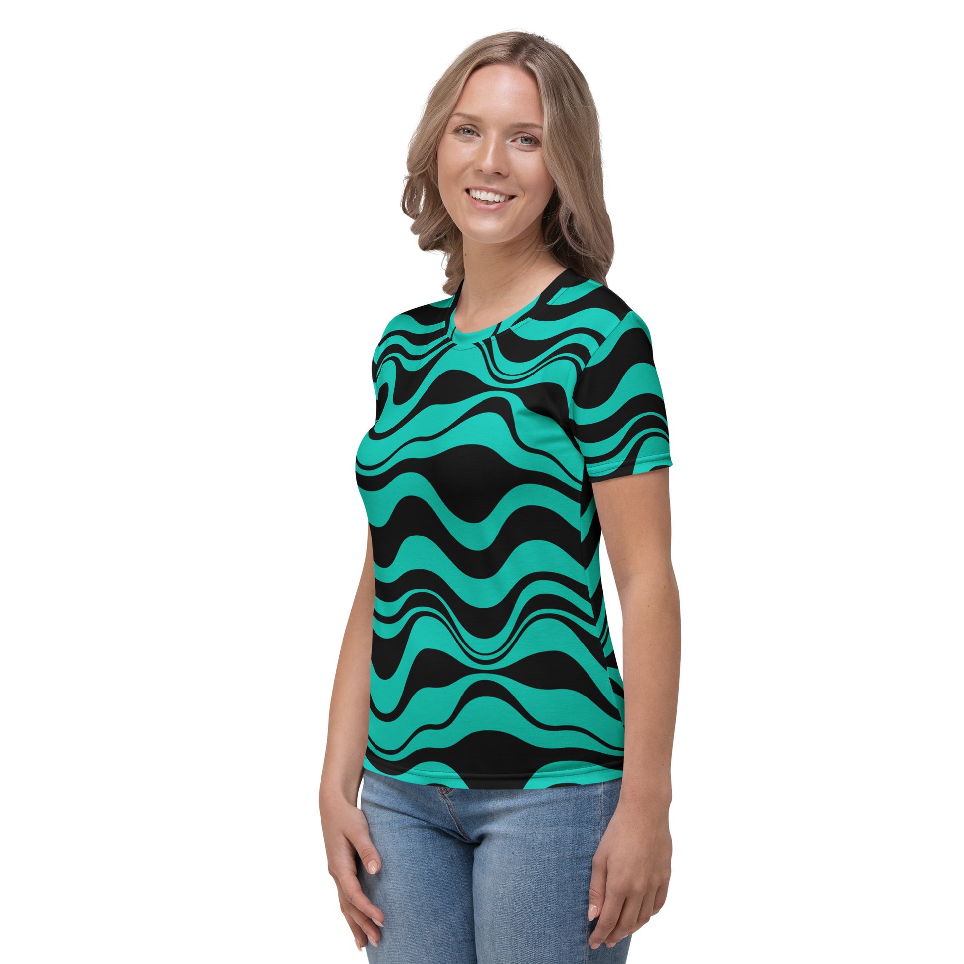 ENERGY WAVES mint black - Woman's T-Shirt