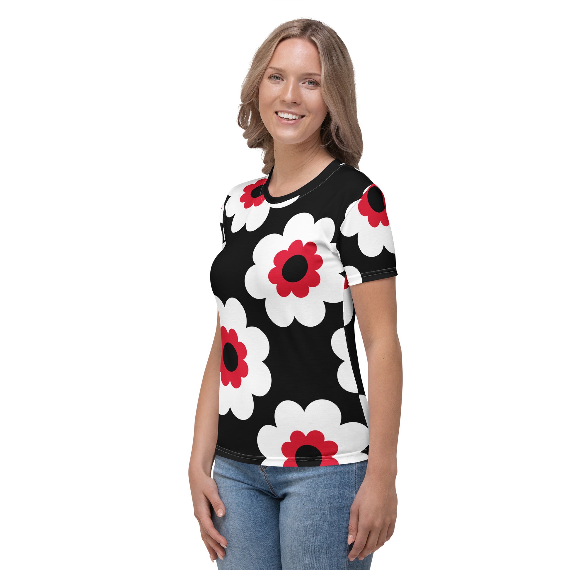 FANCY BLOOM red black - Woman's T-Shirt