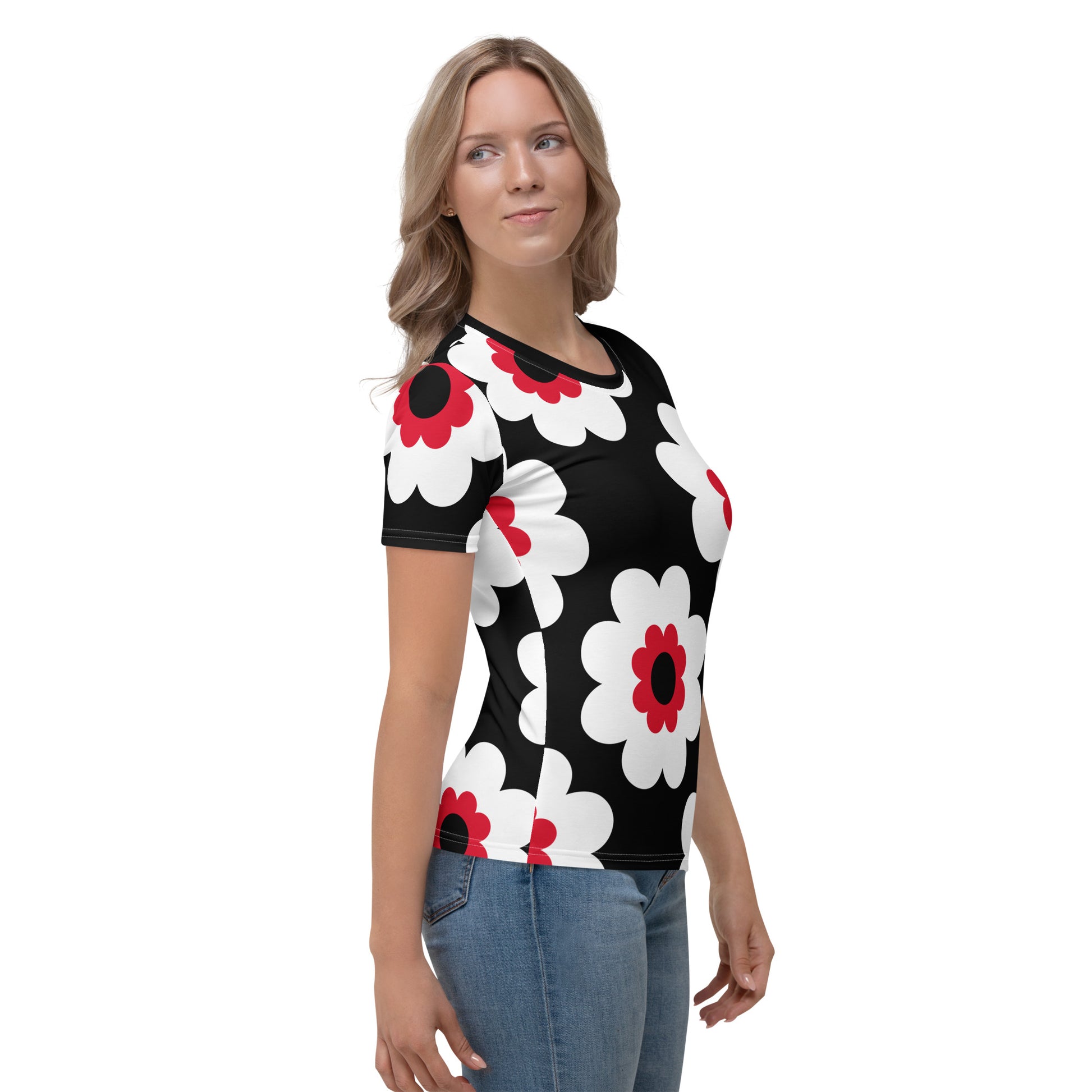 FANCY BLOOM red black - Woman's T-Shirt