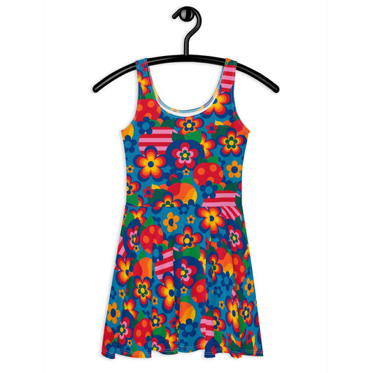 Skater dress - APPLEMANIA blue - Playful apple print 3XL