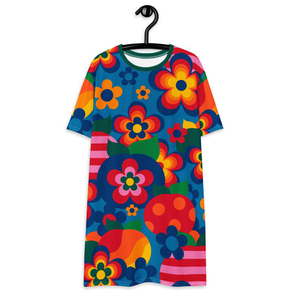 T-shirt dress - APPLEMANIA blue - Playful apple print 6XL