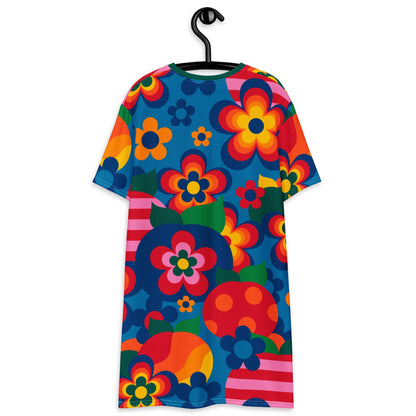 T-shirt dress - APPLEMANIA blue - Playful apple print