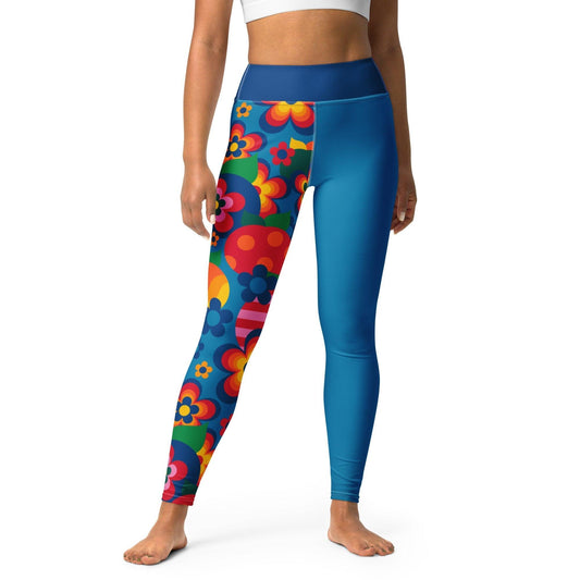 Yoga leggings - APPLEMANIA blue - Playful apple print XL