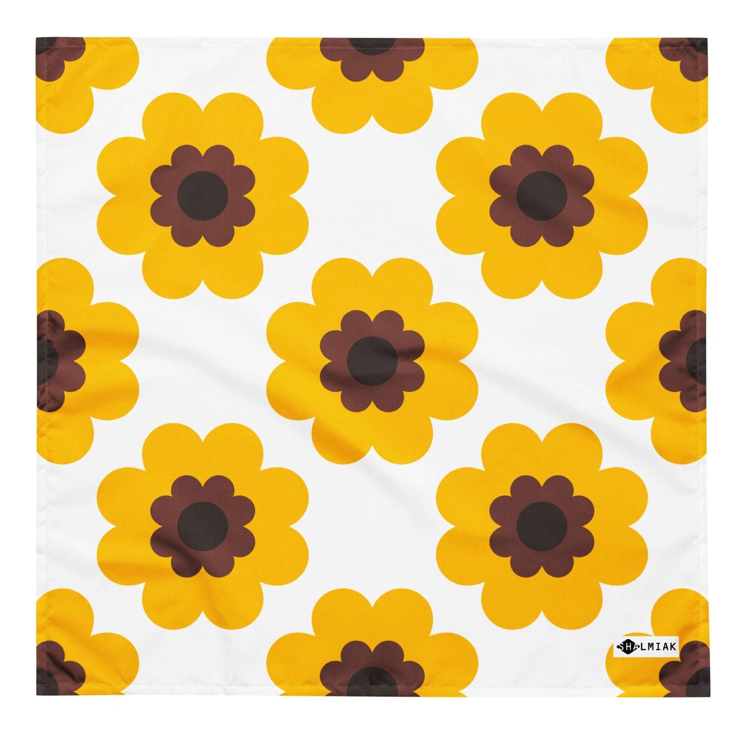 Bandana - FANCY BLOOM yellow - Pretty floral print L