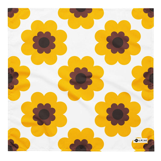 Bandana - FANCY BLOOM yellow - Pretty floral print L