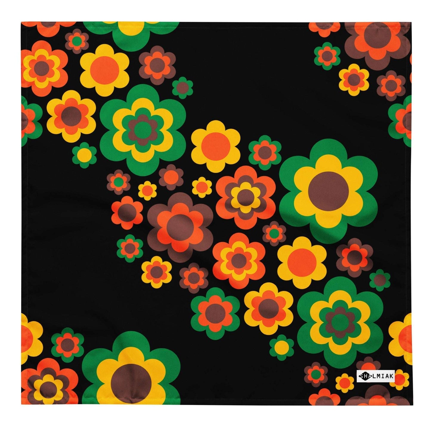 Bandana - FLORA FOREVER retro - Floating flower print L