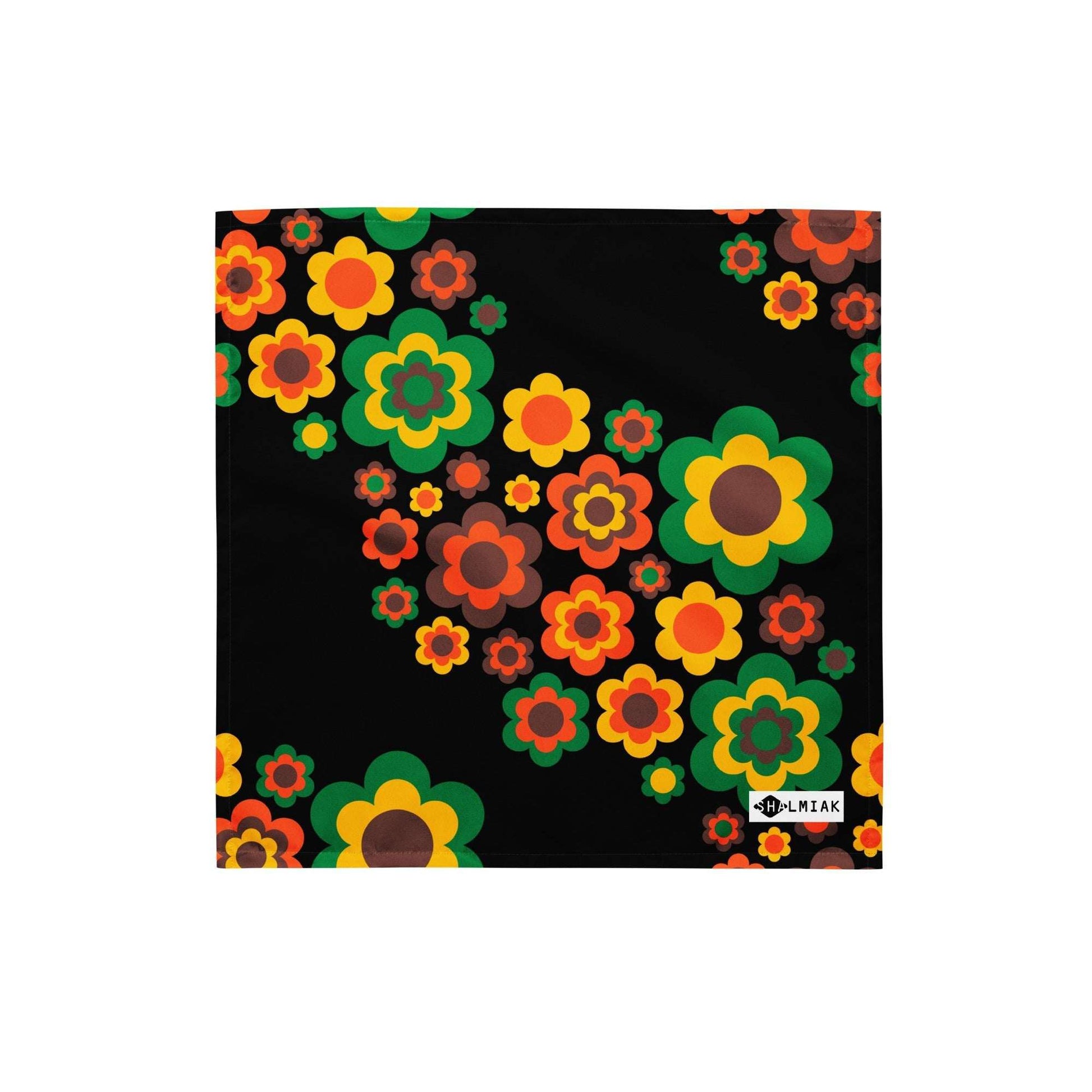 Bandana - FLORA FOREVER retro - Floating flower print S