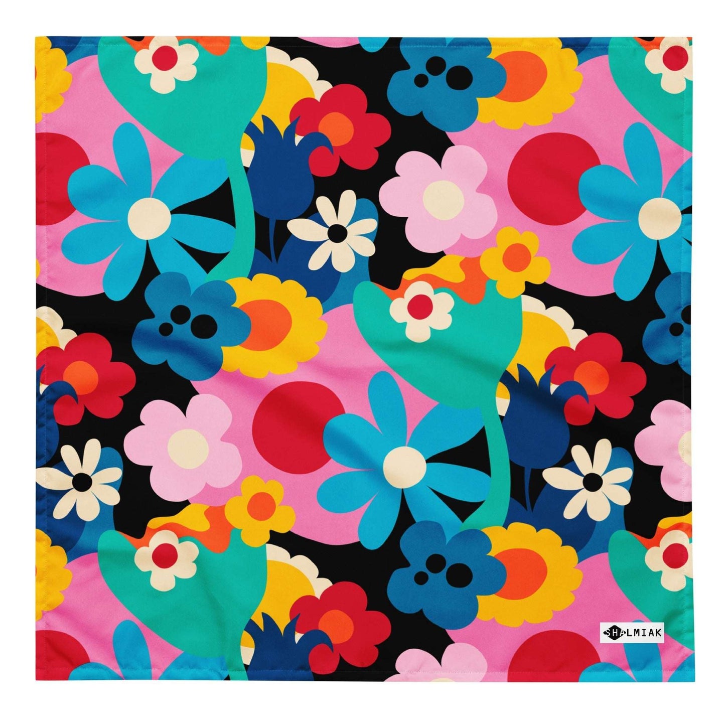 Bandana - FLORALEI - Artsy flower print L