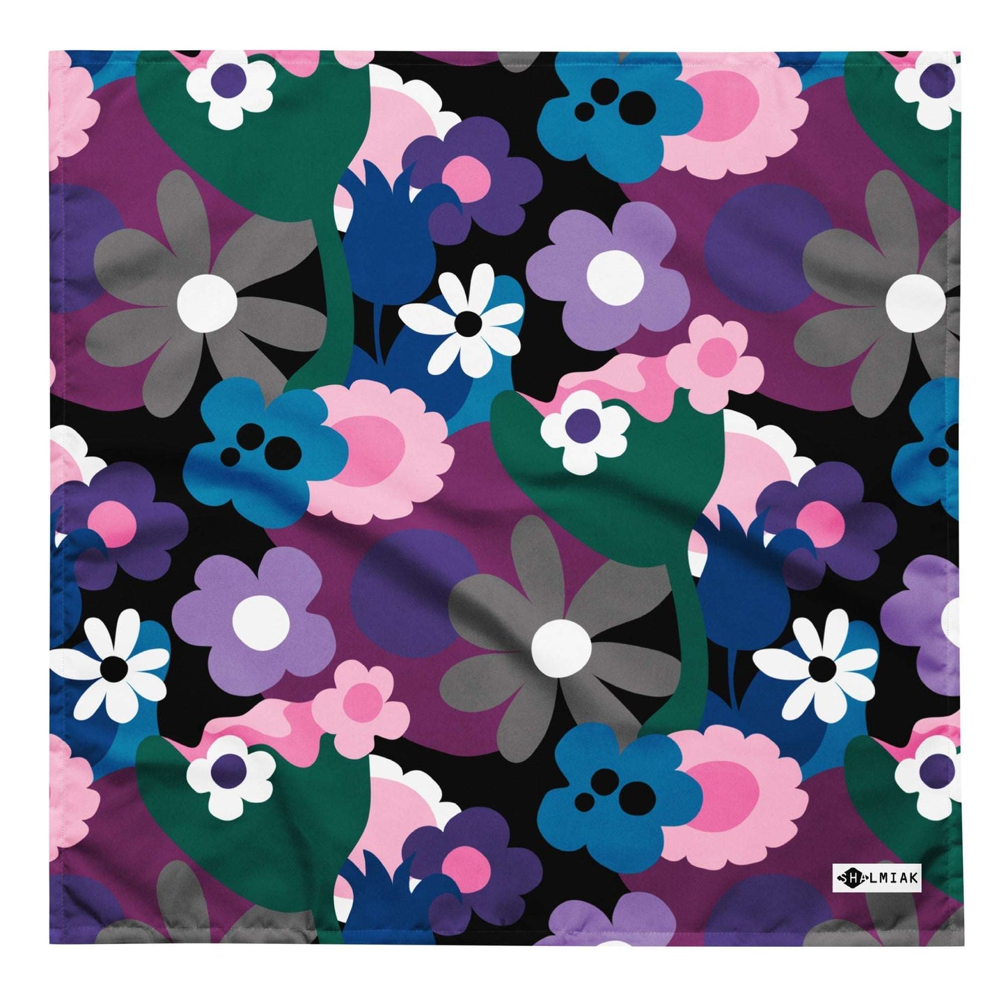 Bandana - FLORALEI cool - Artsy flower print L