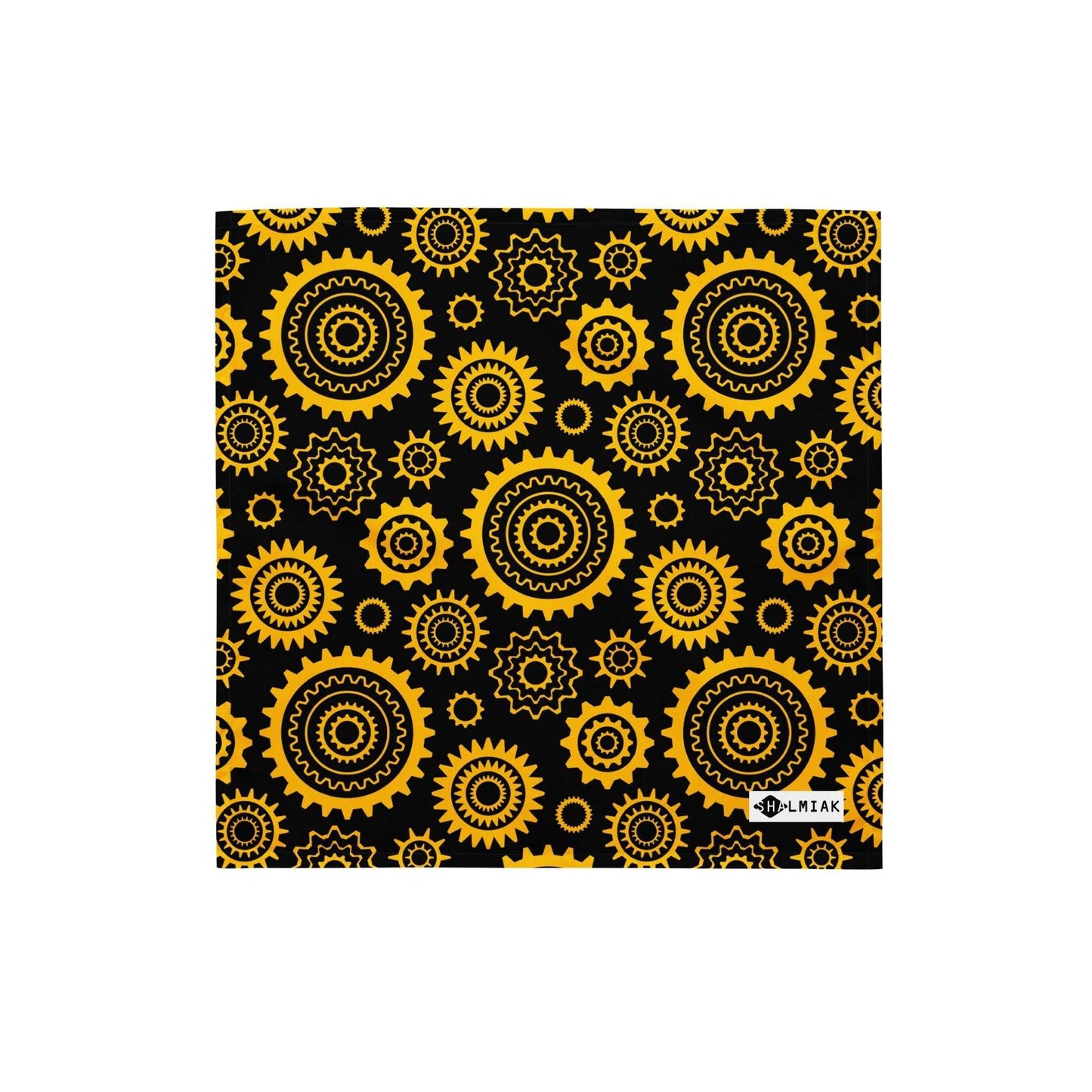Bandana - GREAT GEAR yellow black - Gear and tech print S