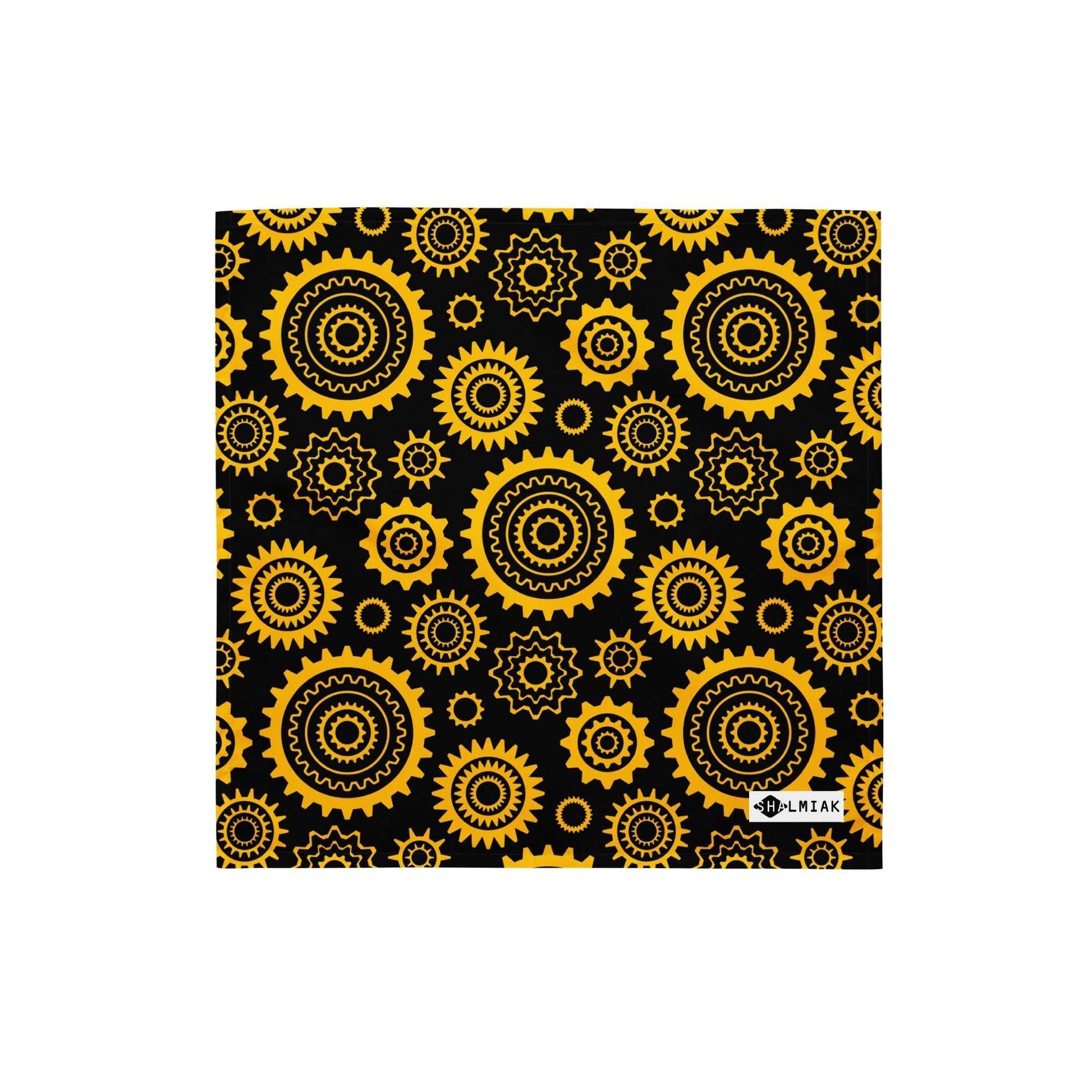 Bandana - GREAT GEAR yellow black - Gear and tech print S