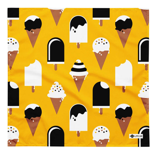 Bandana - JÄDE yellow - Happy ice cream print L