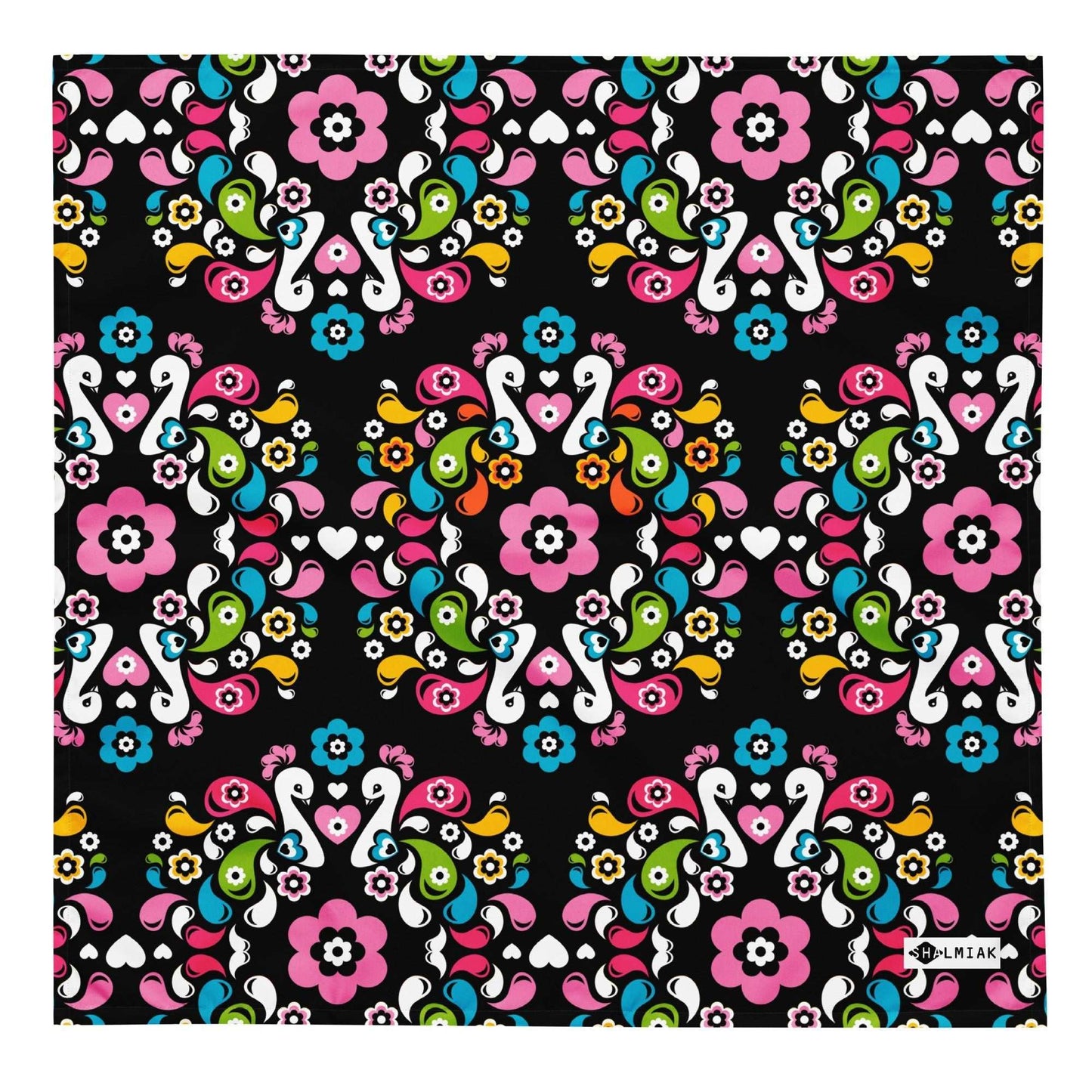 Bandana - PEACOCK LOVE happy - Glorious peacock print L