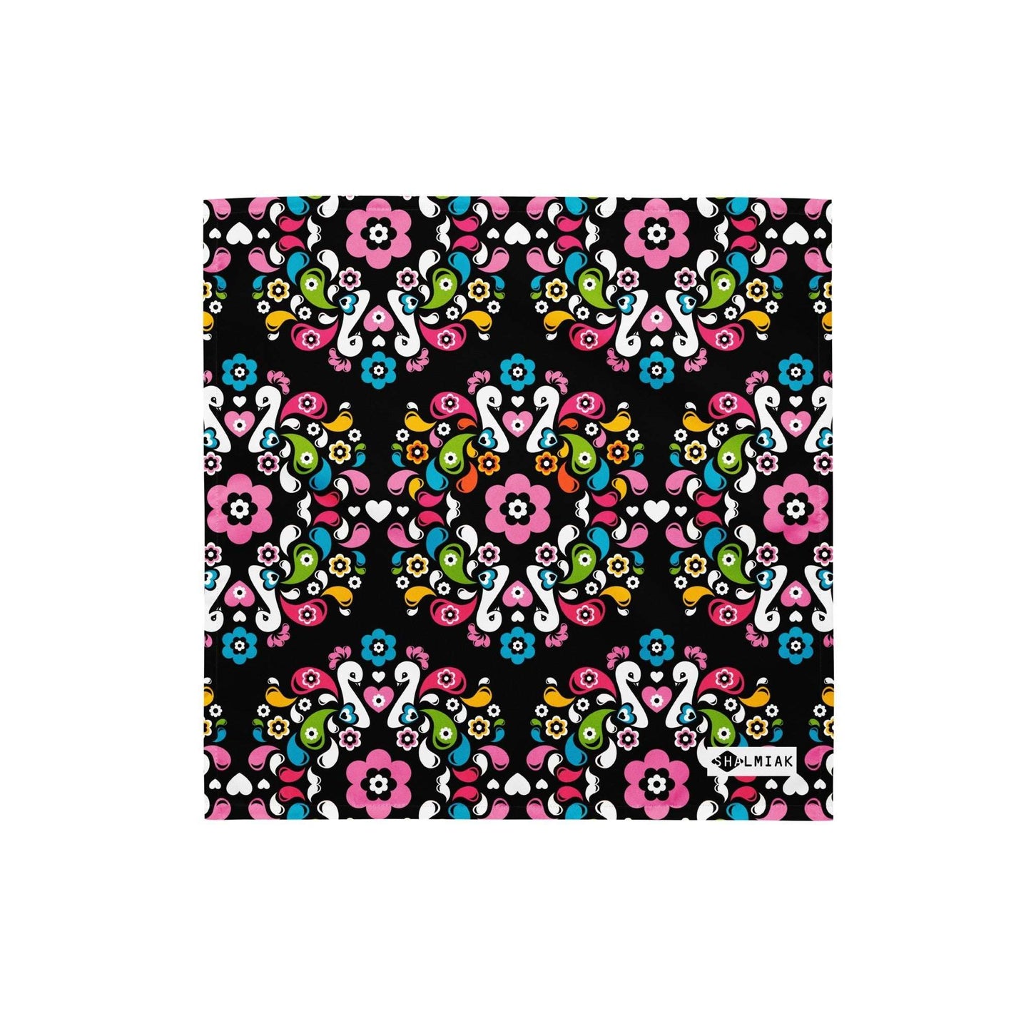 Bandana - PEACOCK LOVE happy - Glorious peacock print S