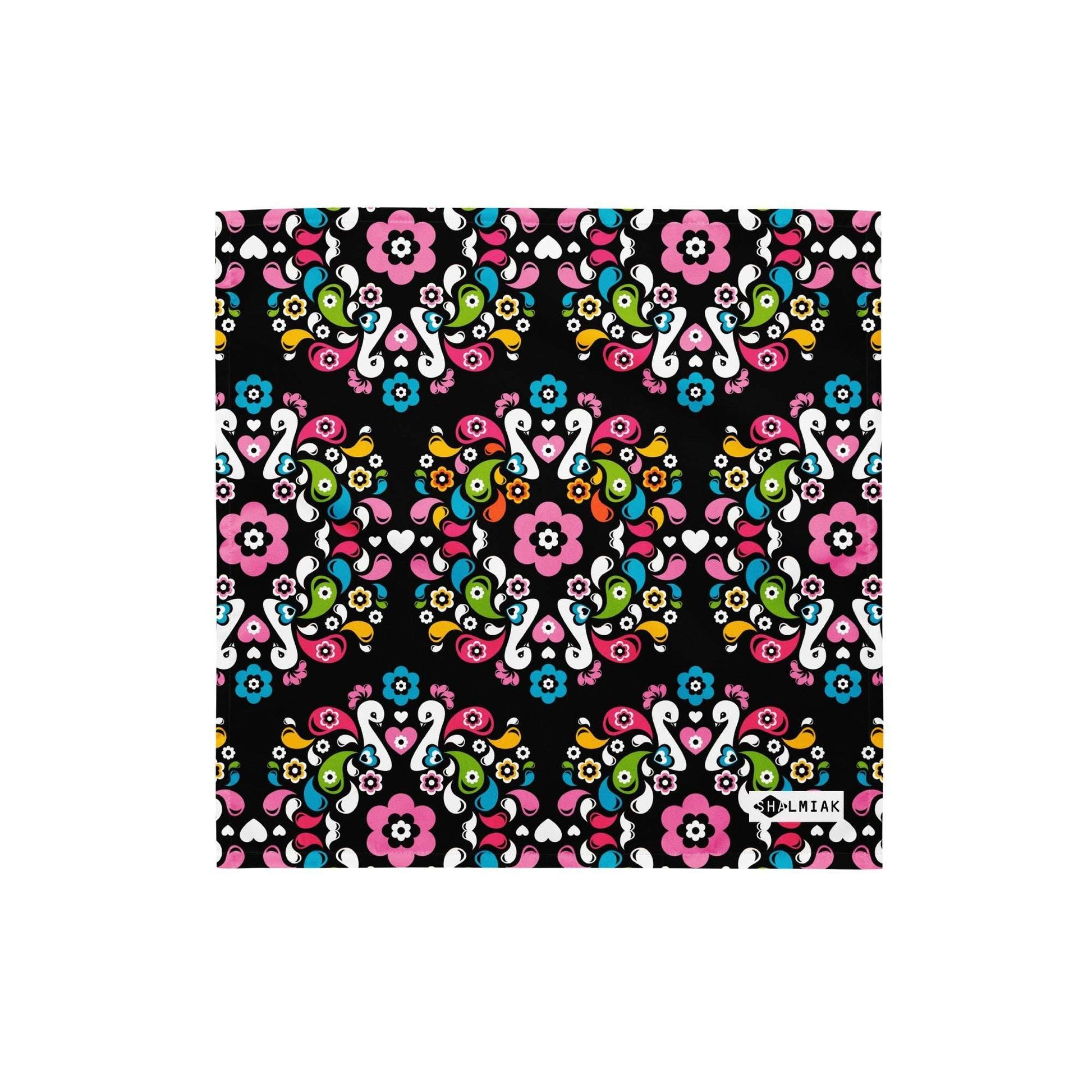 Bandana - PEACOCK LOVE happy - Glorious peacock print S
