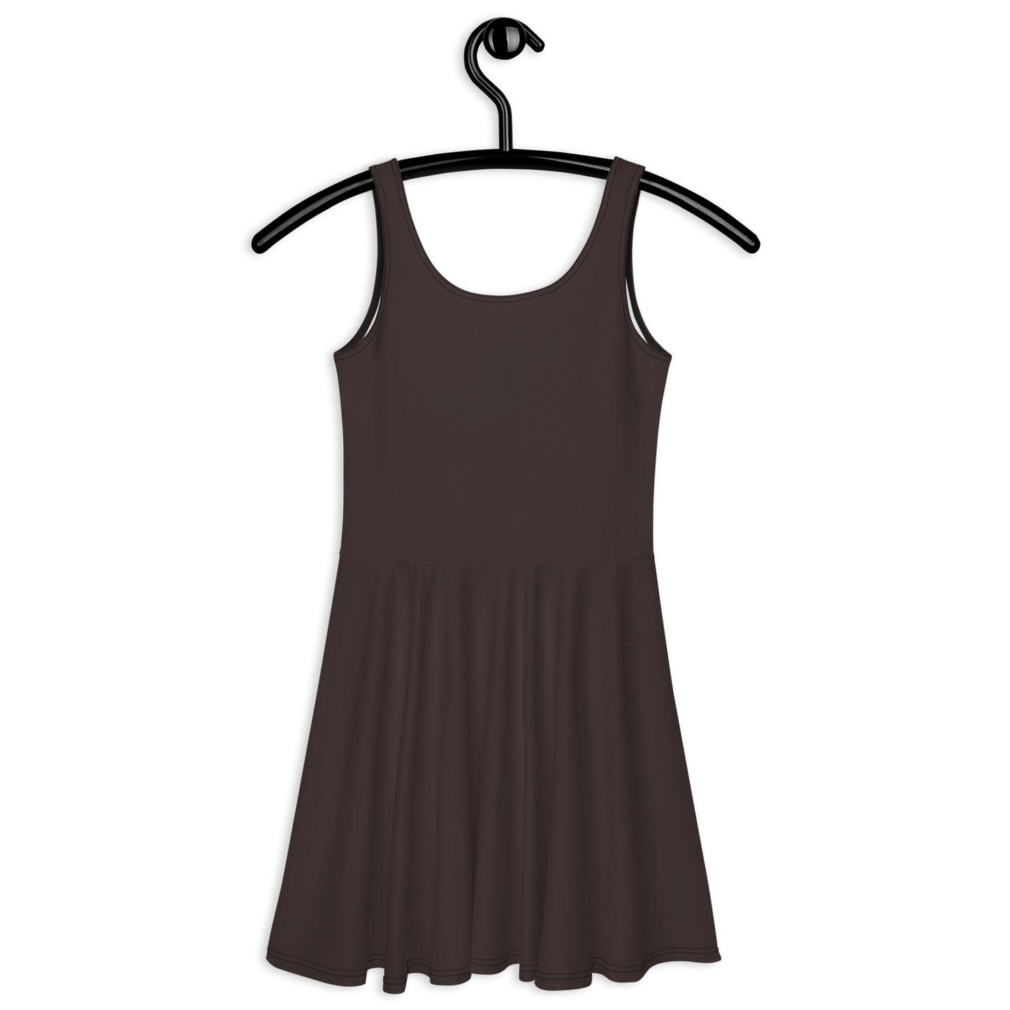 Skater dress - DARK BROWN - Single color