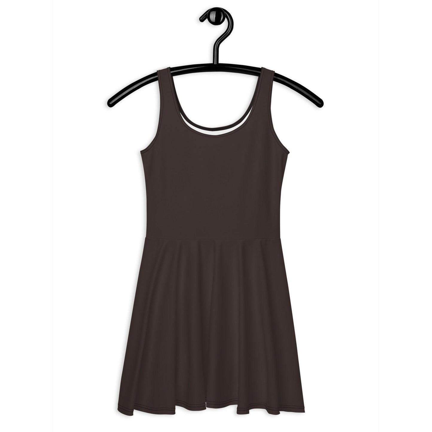 Skater dress - DARK BROWN - Single color 3XL