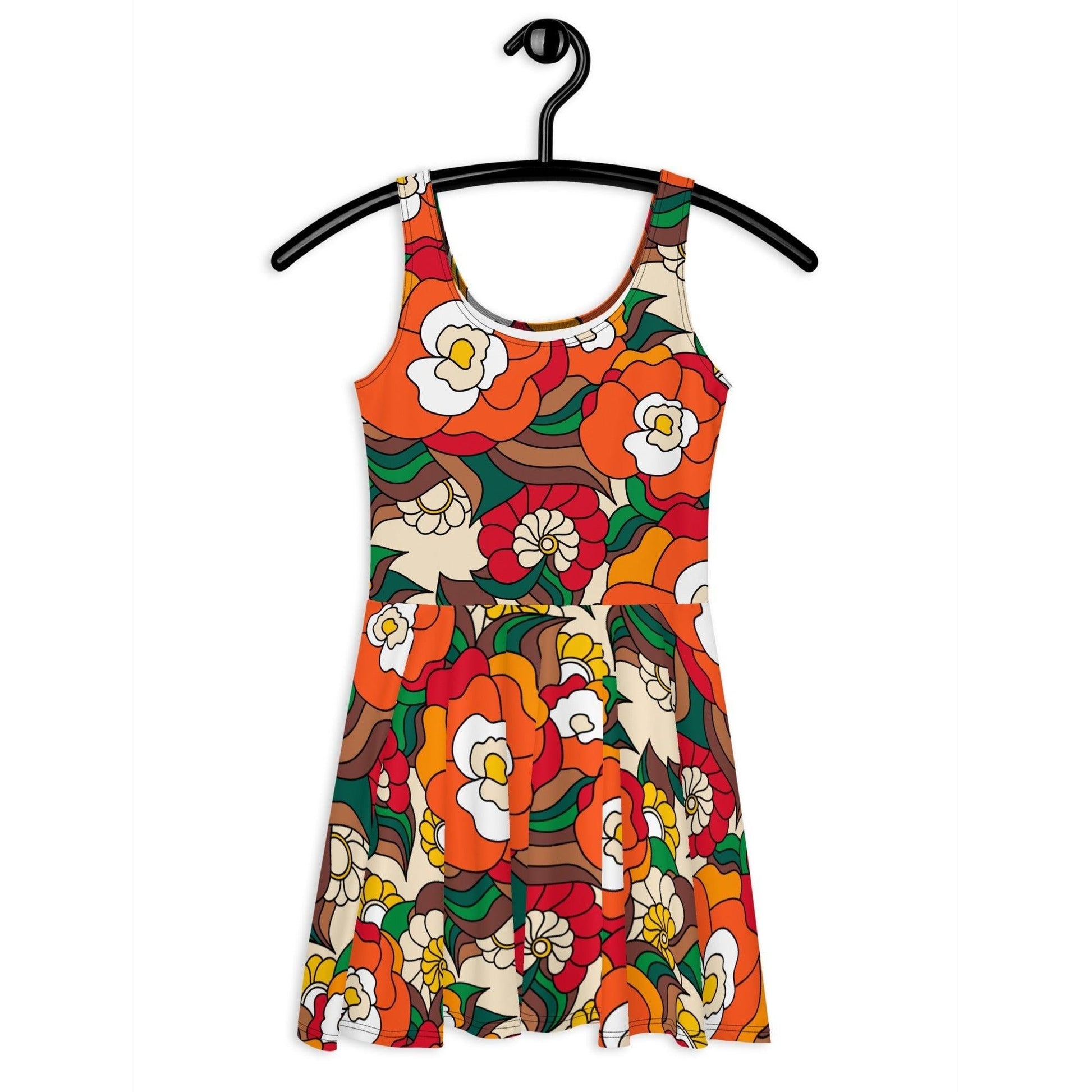 Skater dress - BELLADRAMA retro - Big bold bloom print 3XL