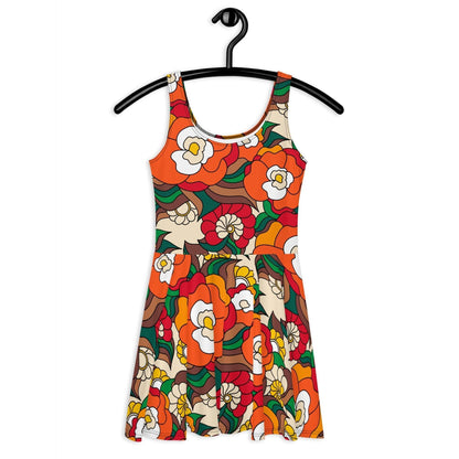 Skater dress - BELLADRAMA retro - Big bold bloom print 3XL