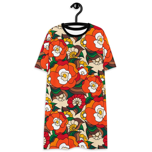 T-shirt dress - BELLADRAMA retro - Big bold bloom print 6XL