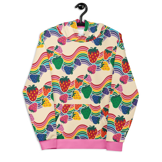 Hoodie - BERRYBOW light - Strawberry Rainbow Print